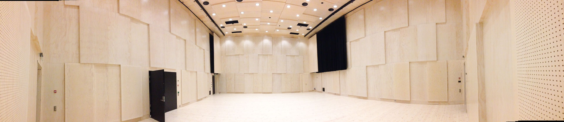Prosjekt_Kimen_06 Kimen kulturhus - Veggpanel montert på lydflåter levert av Otretek